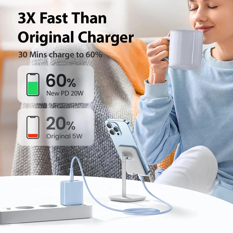 20W Super Fast Charging For iPhone 15 13 12 14 11 Pro Max Mini X PD 3.0 Quick Charger Adapter For iPad Air Pro Phone Accessories