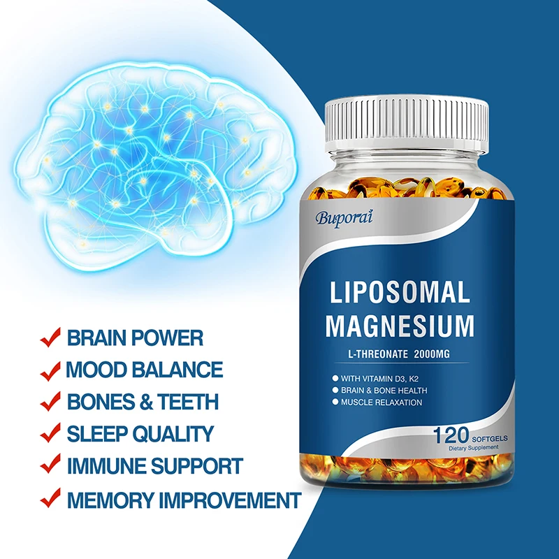 Liposomal Magnesium L-Threonate-Supports Brain, Bone, Heart, Muscle Health and Promotes Sleep