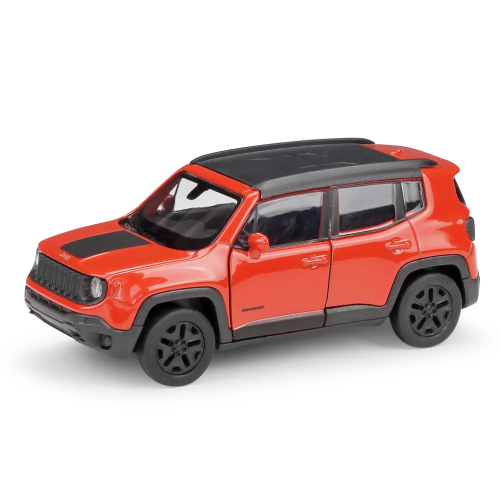 1/36 Jeep Renegade Trailhawk SUV Sport Toy Car Model Welly Diecast Vehicle Miniature Pull Back Collection Gift For Children Boys 4