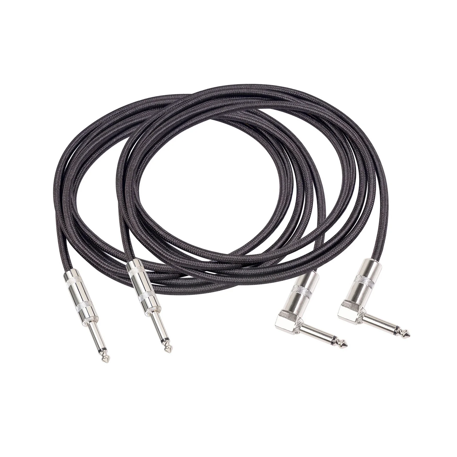 

2 шт., прямоугольный гитарный кабель 3,0 м, 1/4 мм, 22AWG