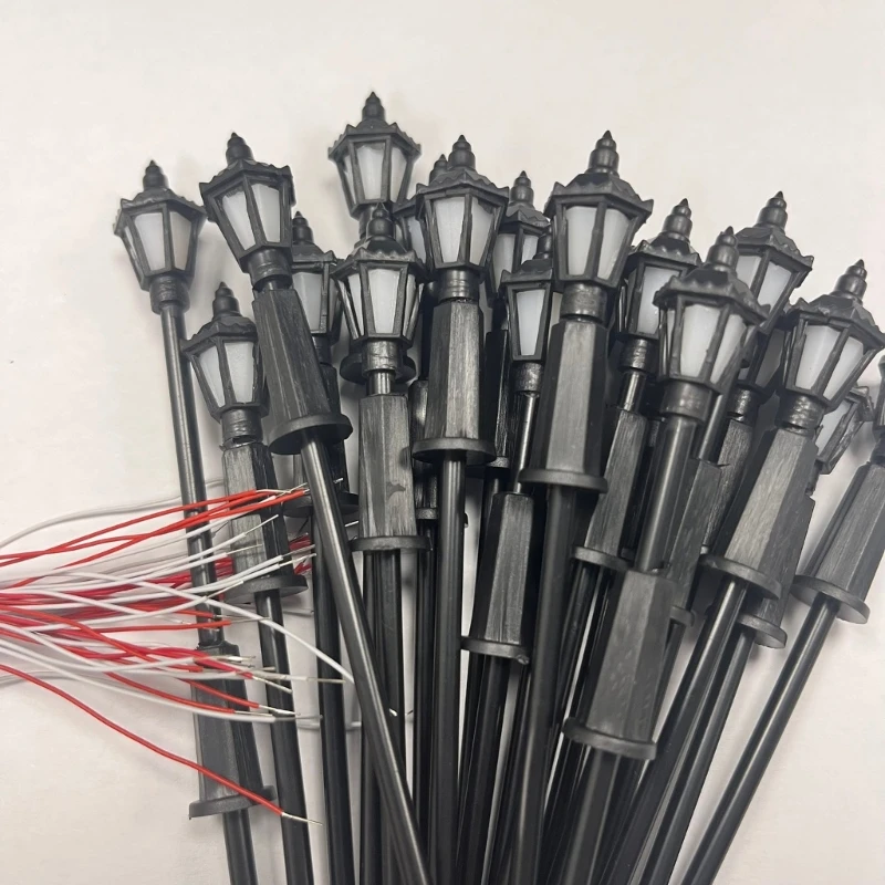 20x Model Street Lights Lamps Sand Table War Game Village Pathway Lantern Post Lamp Model Street Lights 3