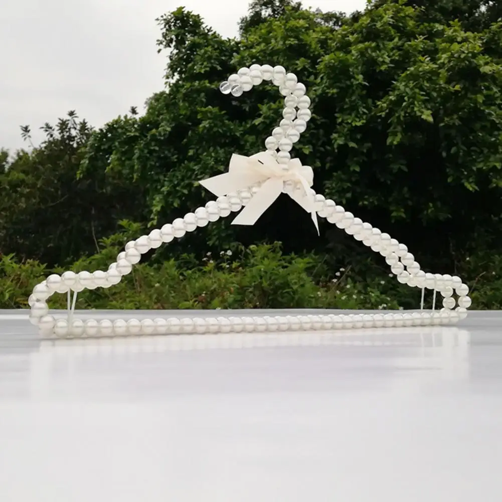 2Pcs-Fake-Pearl-Design-Clothes-Hanger-with-Bow-Knot-Clothes-Rack-Non ...