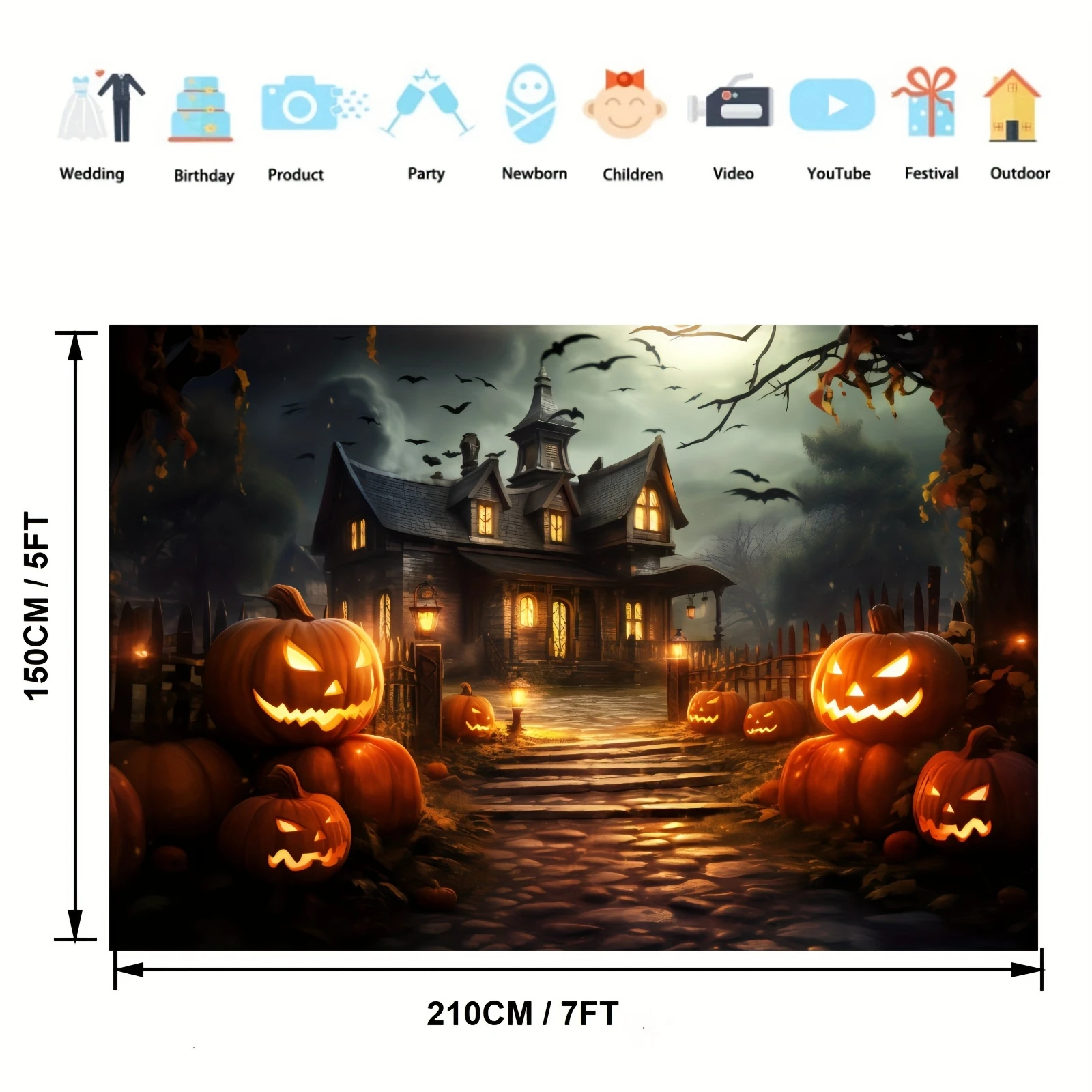 Party Supplies Halloween Party Decoration Photo Banner Photography Background Photo Props