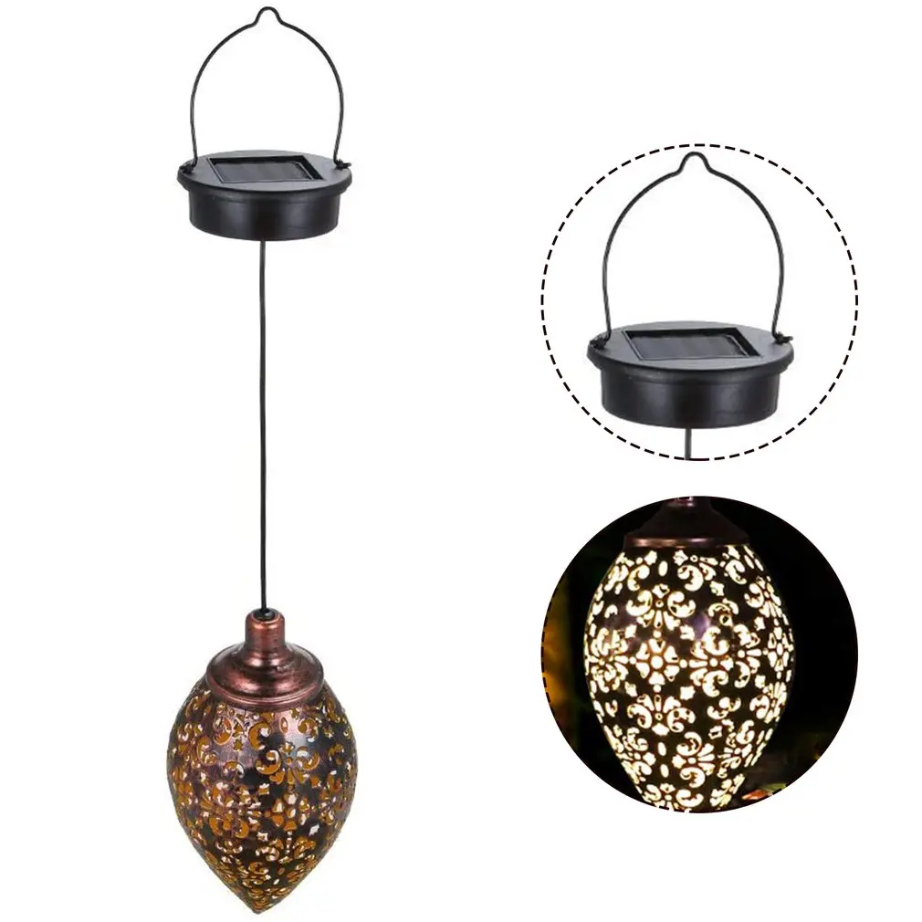 

Hanging Solar Lights Solar Lantern LED Garden Lights Metal Lamp Waterproof For Outdoor Hanging Decor