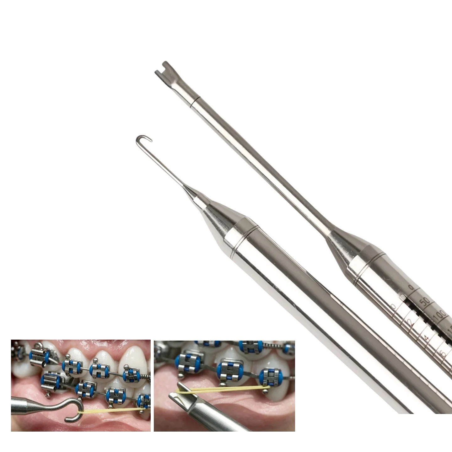 1 Stück Dental-Kieferorthopädie-Dynamometer aus Edelstahl, Zahnmedizinisches Elastikband-Kraftmessgerät, Orales Messwerkzeug, Autoklavierbar