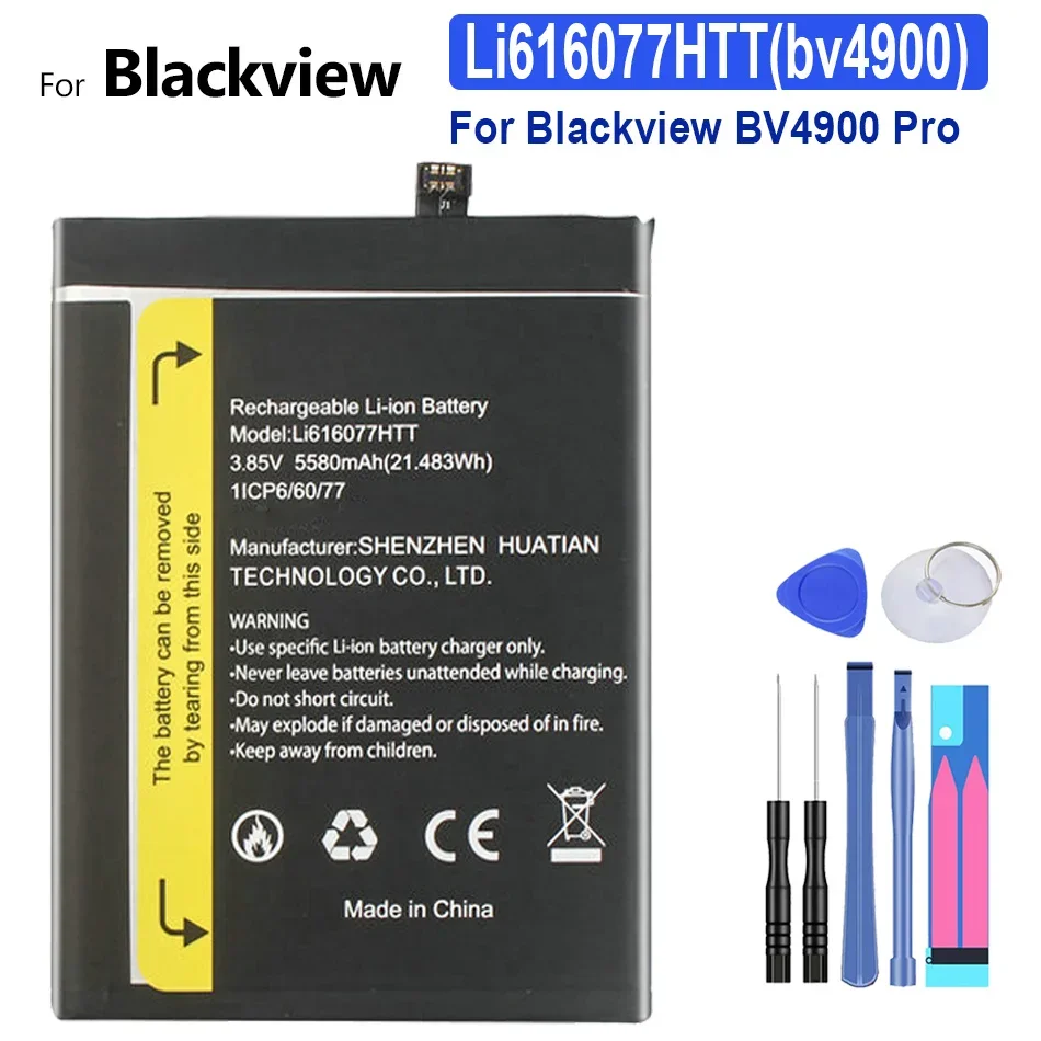 

Mobile Phone Battery Li616077HTT (bv4900) 5580mAh for Blackview BV4900 / BV4900Pro BV4900 Pro