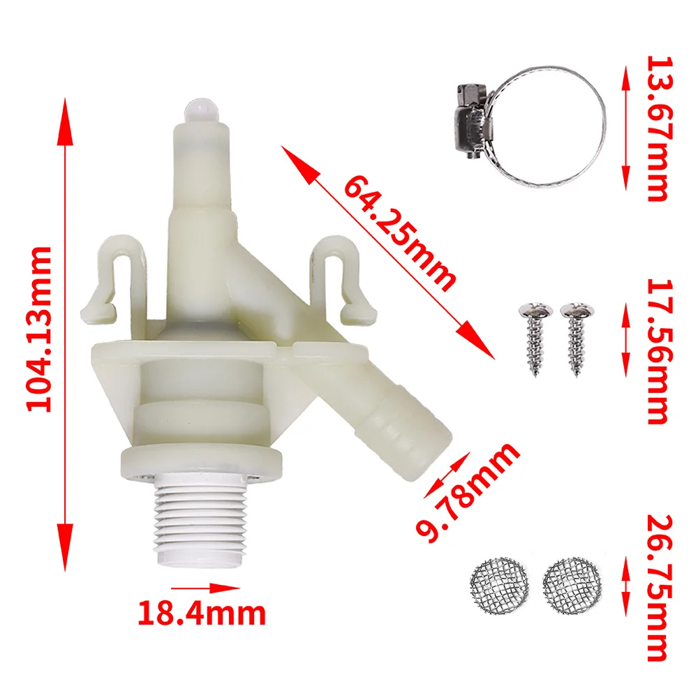 385311641 Durable Plastic Water Valve Kit For Dometic 300 310 320 Series For Sealand Marine Toilet Replacement