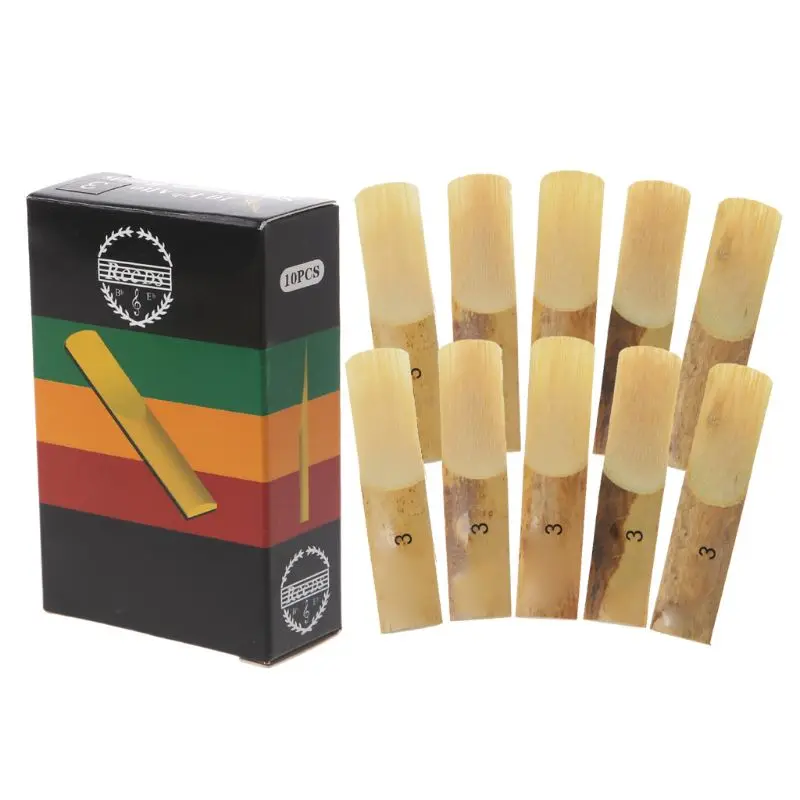 De madeira Alto Sax Reeds para Saxofone, Saxofone Eb Peças, Solid, Sopros, Instrumento de substituição Acessórios, 10 PCs/Set, 1.5, 2, 2.5, 3, 3.5, 4