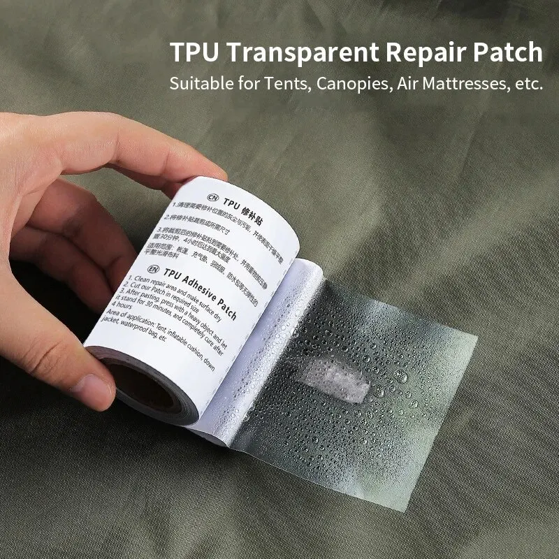 Outdoor Camping Tent Repair Tape Waterproof TPU Sticker Transparent for Inflatable Product Raincoat Tent Swim Rings Repair Patch