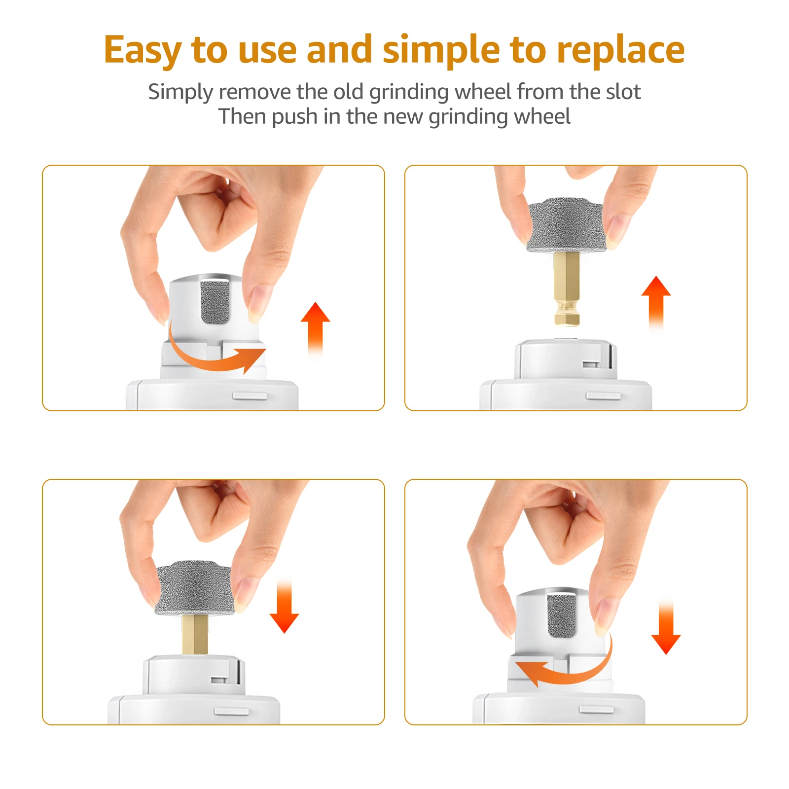 6Pcs Dogs Nail Grinder Head Wheel Replacement Trimmer Clipper Professional Pet Grooming Gadget Diamond Bit Replacement Head New