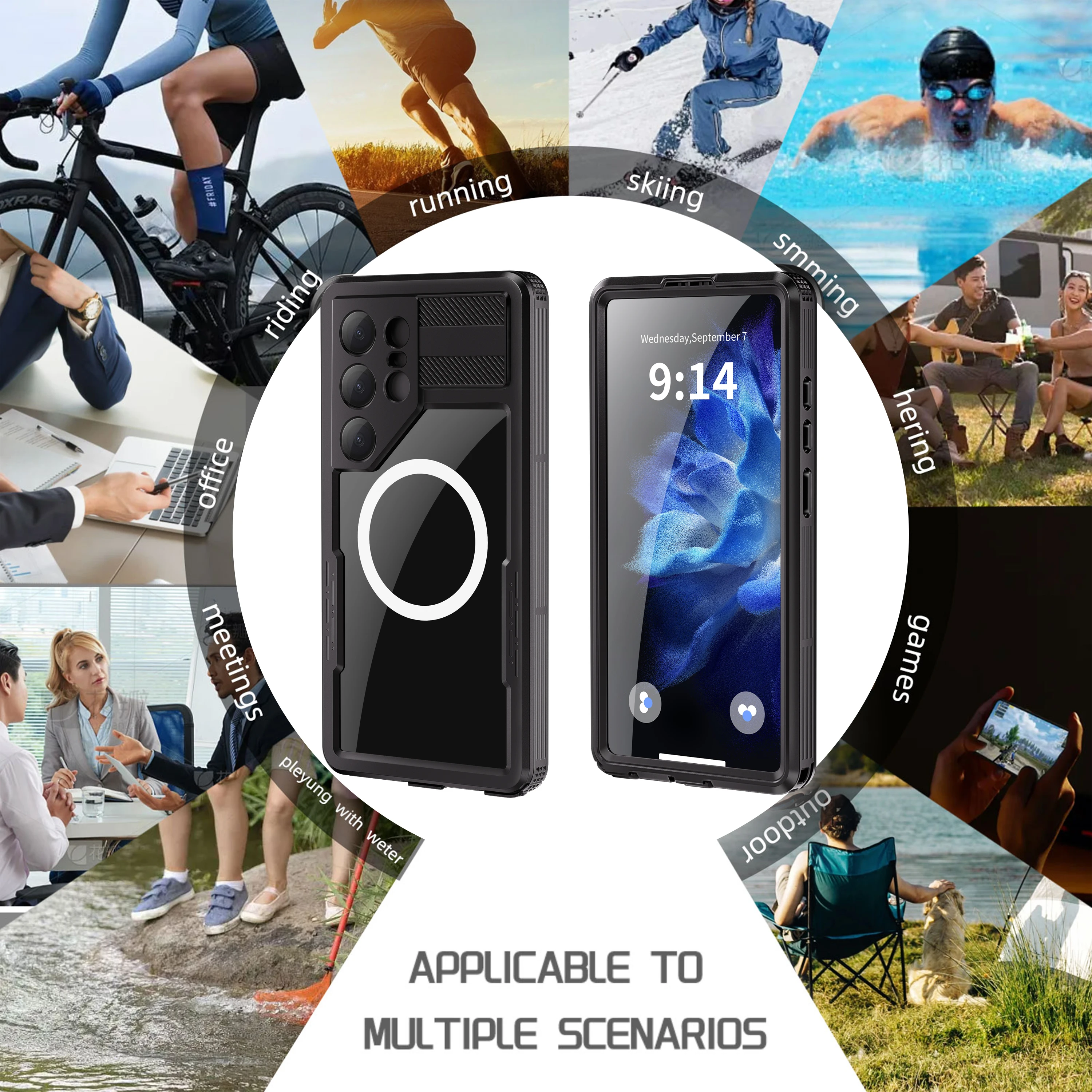 รูปสินค้า เคสกันน้ำ IP68 พร้อมสายคล้องแม่เหล็ก สำหรับ Samsung Galaxy S25 Ultra