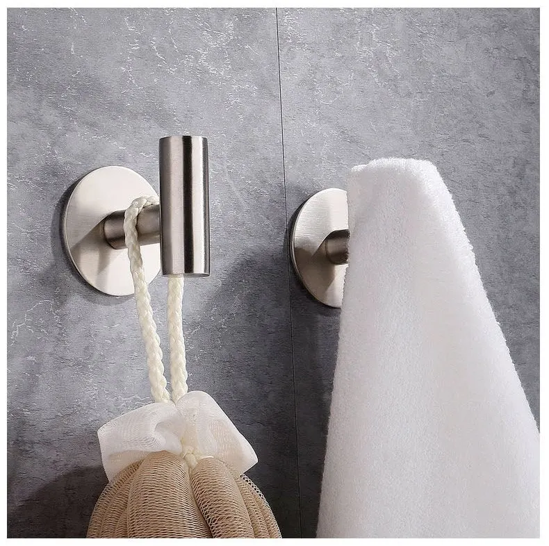 Description Picture 4 of itemStainless Steel Robe Hook Adhesive Wall Hook Towel Hook for Bathroom Kitchen Garage Heavy Duty Wall Mounted Kitchen Hardware