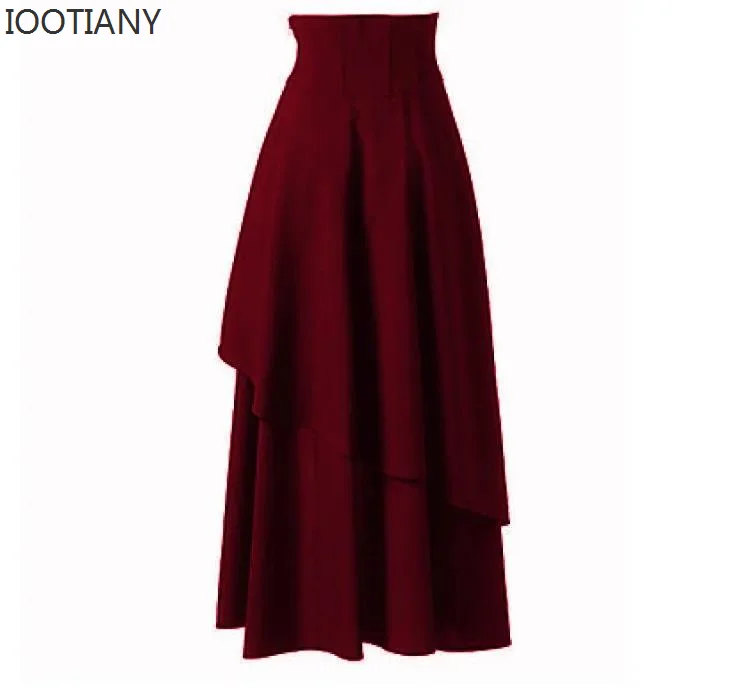 

2023 Medieval Renaissance Gothic Steampunk Clothes Pirate Cosplay Costumes Halloween Carnival Vintage Dress Up Hem Maxi Skirt
