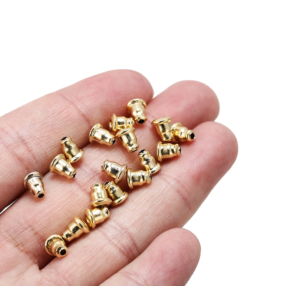 200pcs 5*6mm caps Earring Studs Backs Stopper Scrolls Ear Post Nuts  Findings DIY Blocked