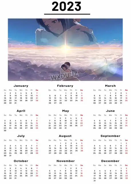 2023 Calendário Mangá Filme Cartaz Anime Filme Estético Seu Nome Casa  Decoração Do Quarto Sala De Estar Cafe Qualidade Cartazes Pintura Da Lona -  Pintura E Caligrafia - AliExpress