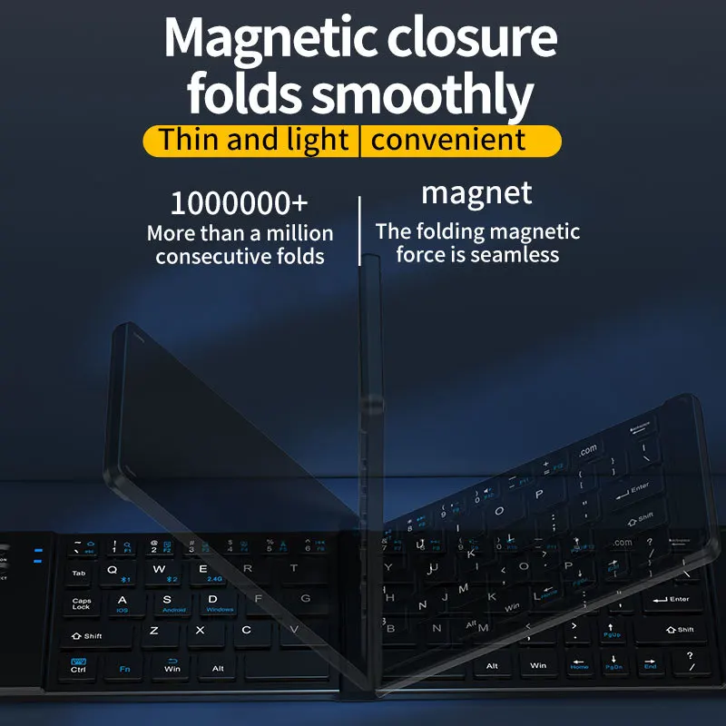 Foldable Wireless Bluetooth Keyboard and Mouse Set with Rechargeable Travel-Friendly Design
