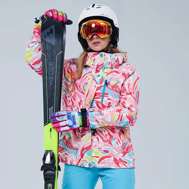 -30 Degree Winter Women Ski Jacket Snow Coat Waterproof Warm Skiing Coat Outdoor Sports Snowboarding Jacket Clothing Windproof