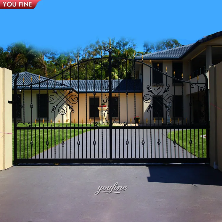 Luxury Outdoor Main Door Wrought Iron Gate And Fence For Sale