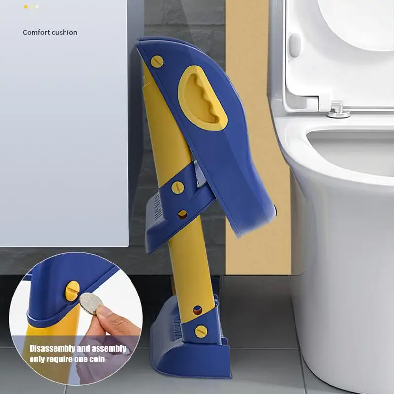 Children's Step Toilet Seat Ring Baby Boys And Girls Toilet Folding Stand Step Stool Ladder Bathroom Accessories Safe Potties 3