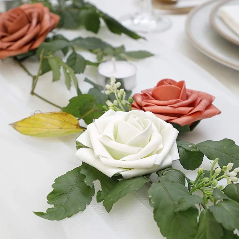 Set di 22 fiori artificiali, rose finte dall'aspetto reale