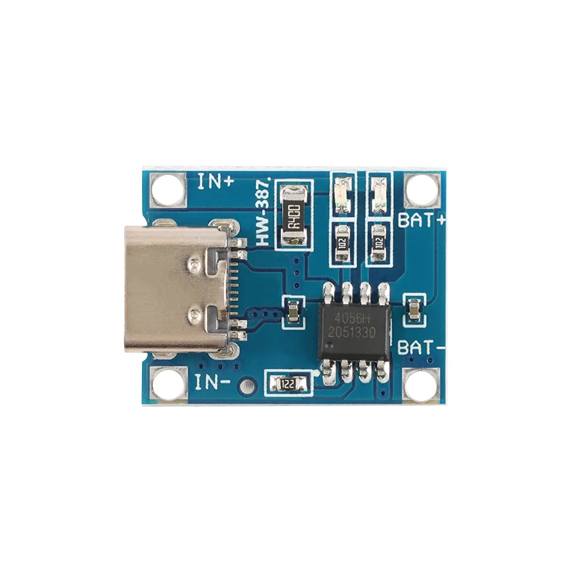 10Pcs/1pc TYPE-C USB 5V 1A 18650 TP4056 Lithium Battery Charger Module Charging Board DC 4.2V 4.5V-5.5V Input Voltage HW-387