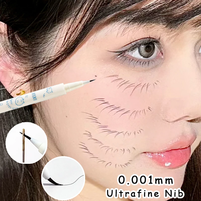 Ultrafine Nib Smooth Liquid Eyeliner Lasting Waterproof Quick Dry Eye Liner Natural Eyelashes Aegyosal Pen Korean Make-up Women