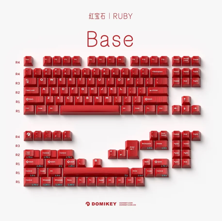 Domikey Ruby Cherry Profile abs doubleshot backlit keycap for mx