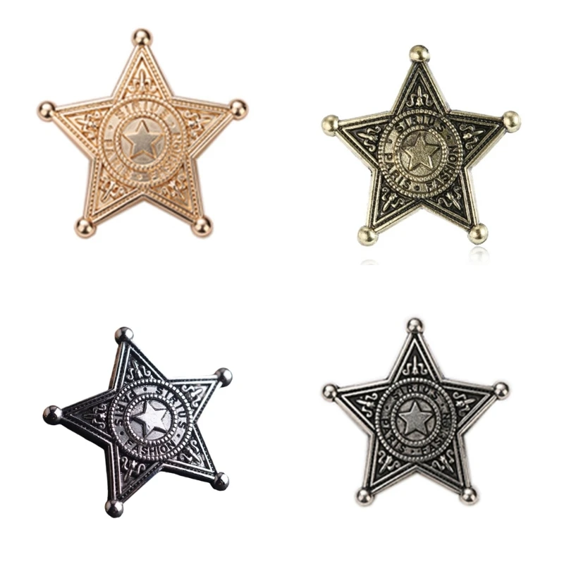 

Metal Sheriffs Badges Pentagrams Badges Western Cowboy Dress Up Deputy Badges Toy for Bookbags Clothes Halloween Decors