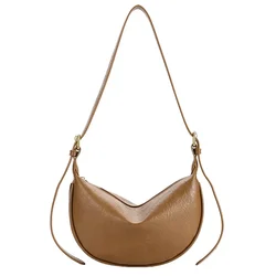 Luxury Women's Large Capacity Crossbody Handbag - Soft, Solid, Vintage Design (Khaki)