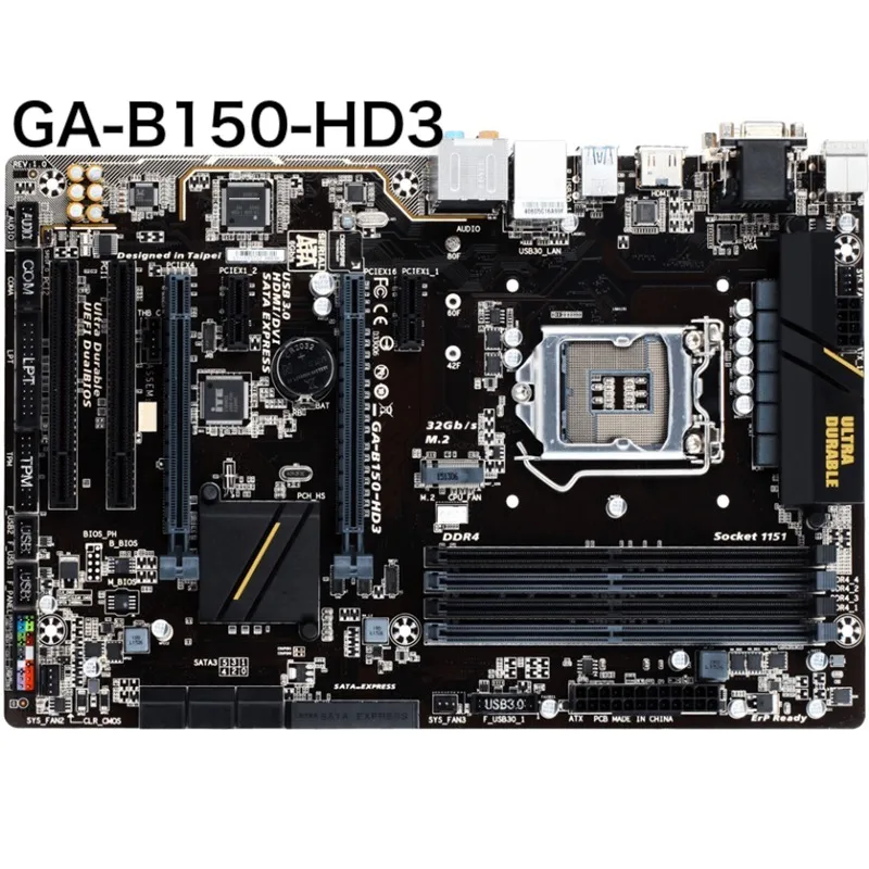 

For Gigabyte GA-B150-HD3 Desktop Motherboard 64GB LGA 1151 DDR4 ATX B150 Mainboard 100% Tested OK Fully Work Free Shipping