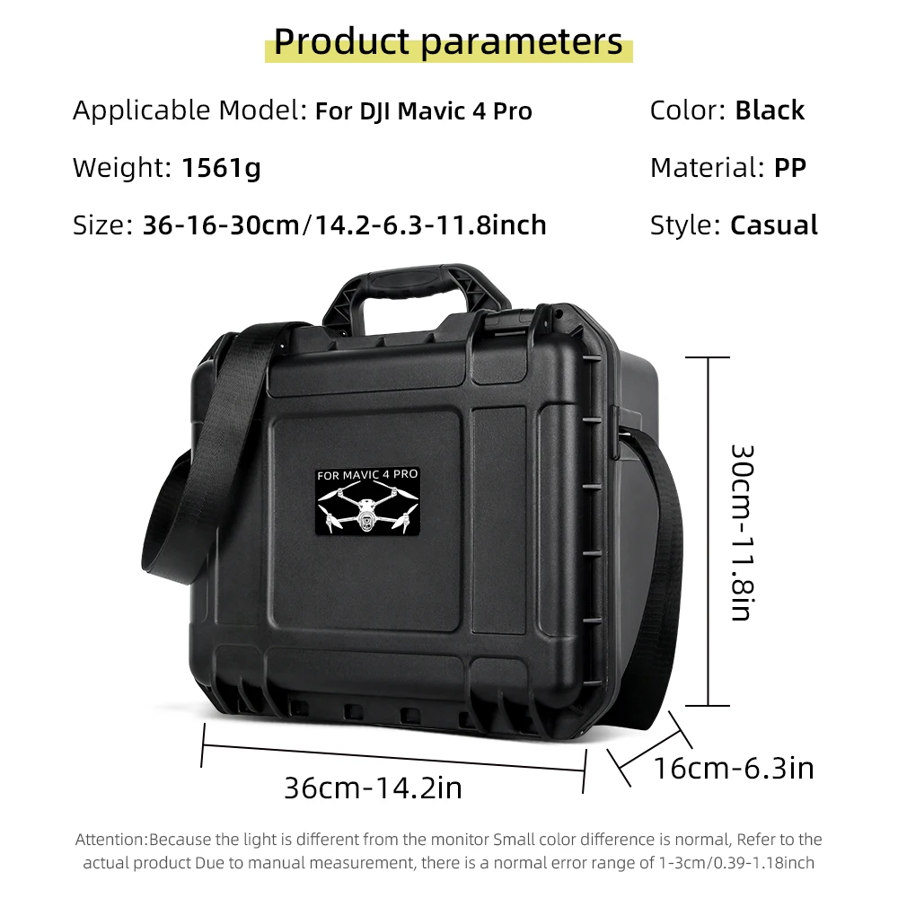 Intérieur de l'étui de transport rigide étanche pour DJI Mavic 4 Pro Combo, mousse sur mesure maintenant le drone et ses accessoires.