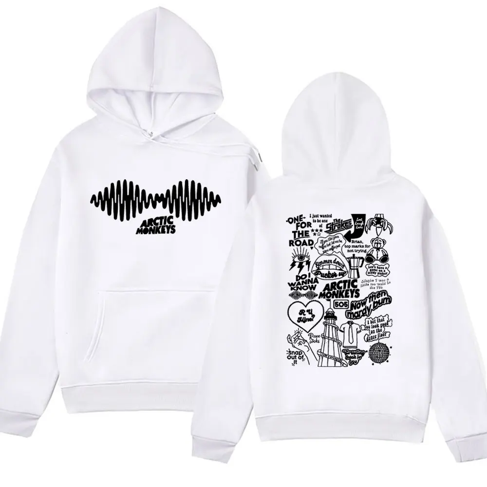 Vintage Rock Arctic Monkeys Letter Graphic Hoodies Men Women's Winter High Quality Fleece Pullover Fashion Hip Hop Sweatshirts