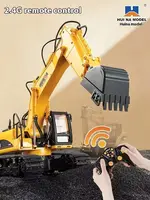 2024 spot simulation multifunctional excavator construction vehicle with 12 channels and 3 working heads, children's toy gift 1