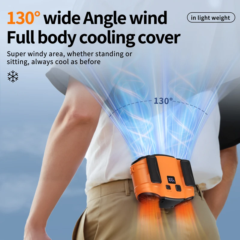 Portable Waist Fan Personal Fan Clip On Cooling Wearable Air Conditioner For Cool Body Blow Cold Device Rechargeable  2025