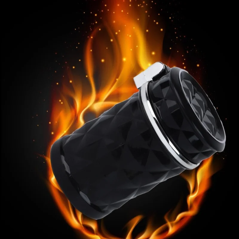 Car Ashtray Cigarette Cup With Lid LED Light Portable Detachable Vehicle Holder Auto Accessories