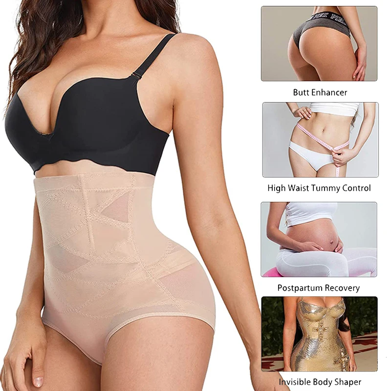 Women Double Tummy Control Butt Lifter Shapewear Panty Waist