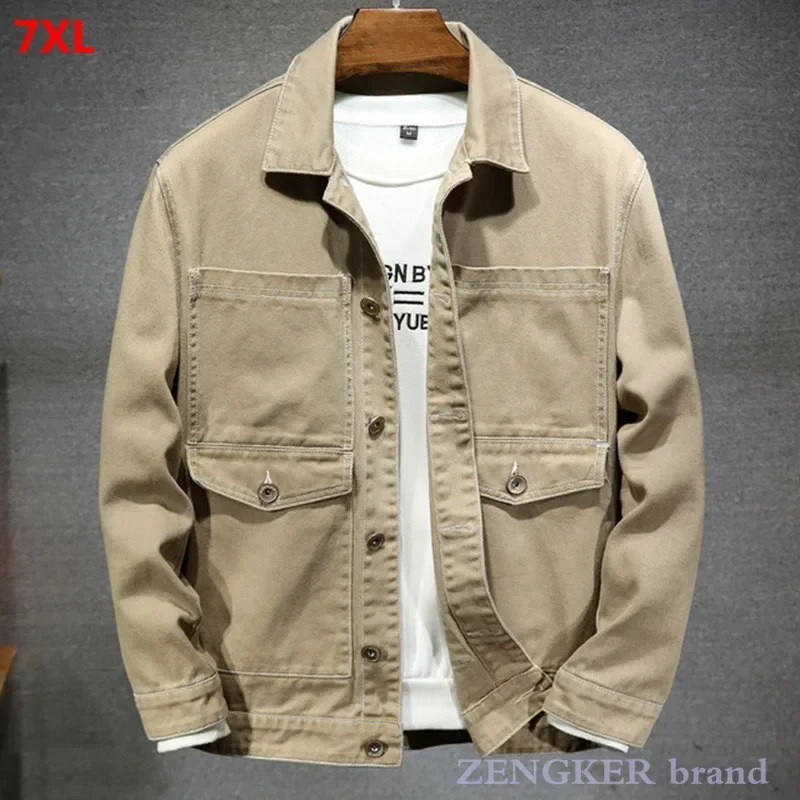Autumn Cotton Jacket Men's Large Size Loose Plus Size Oversized