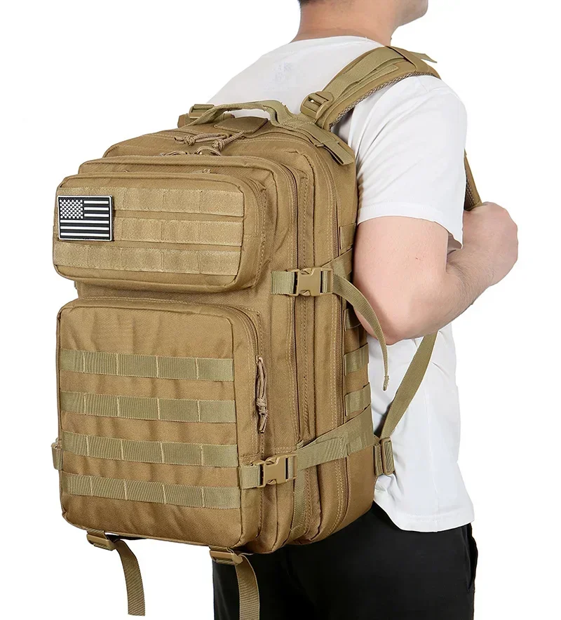 45L Tactical Backpack - Large Capacity Outdoor Hiking  Camping Bag for Men  Women