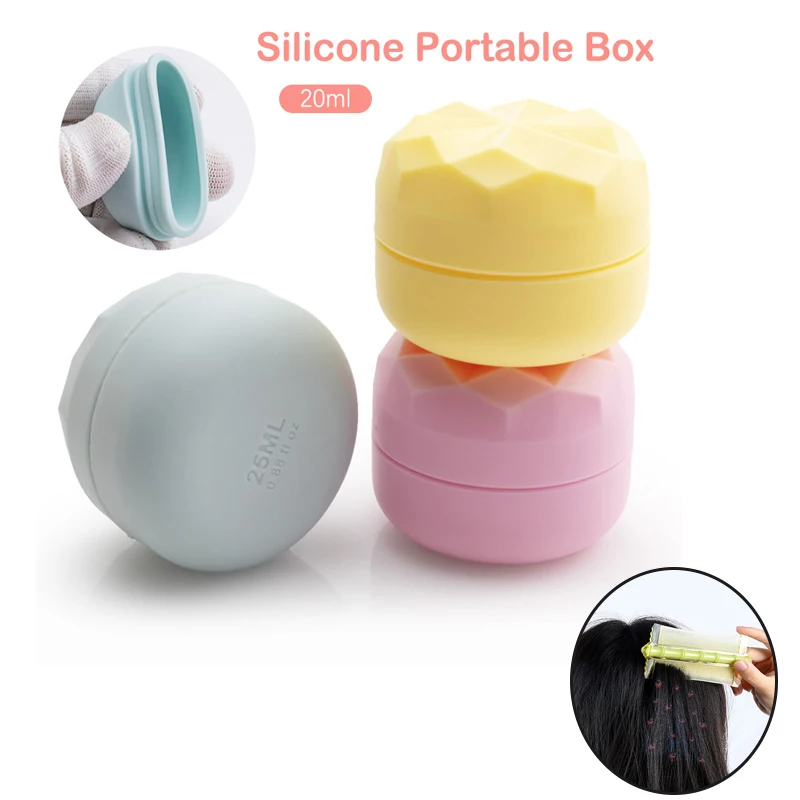 

1pcs Empty 20ML Silicone Cream Jars Travel Portable Lotion Cream Box Bottle Cosmetic Foundation Cream Pill Macaron Storage Box