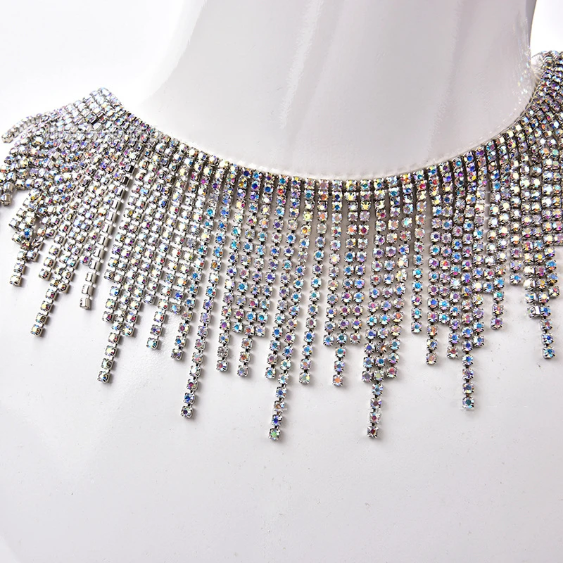 Rytenz Crystal Rhinestone Fringe Trim - 1 Yard Tassel Chain For DIY Wedding & Clothing Decor - View #6