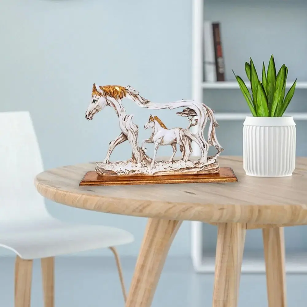 

Resin Crafts Resin Horse Statue Funny Durable Lifelike Galloping Horse Ornament Hollow Hollow Horse Figurine Desk