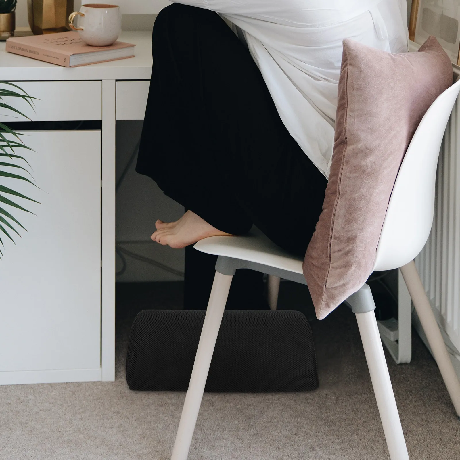 사무실 발 받침대 쿠션 반원형 인체공학적 다리 지지대 베개 리바운딩 발 받침대 쿠션 다리용 편안한 베개