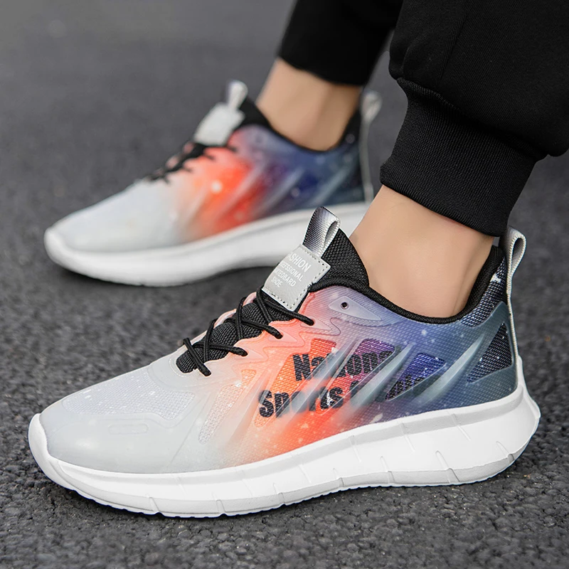 2023 Men's Casual Shoes Fashion Sneakers Mesh Breathable Sports Non-slip Comfortable Elastic Vulcanized Shoes New Male Shoes