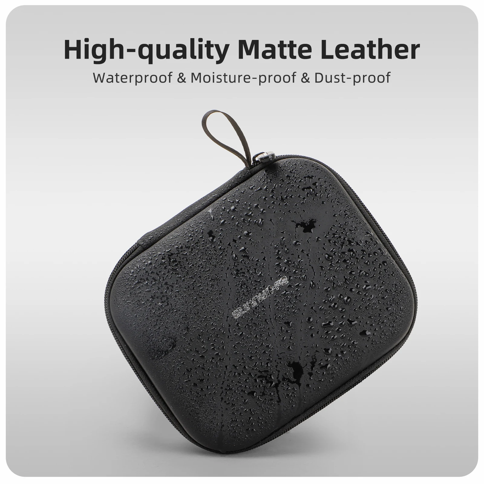 Sac de transport pour drone DJI NEO 2 vu de côté, montrant les compartiments zippés pour accessoires.