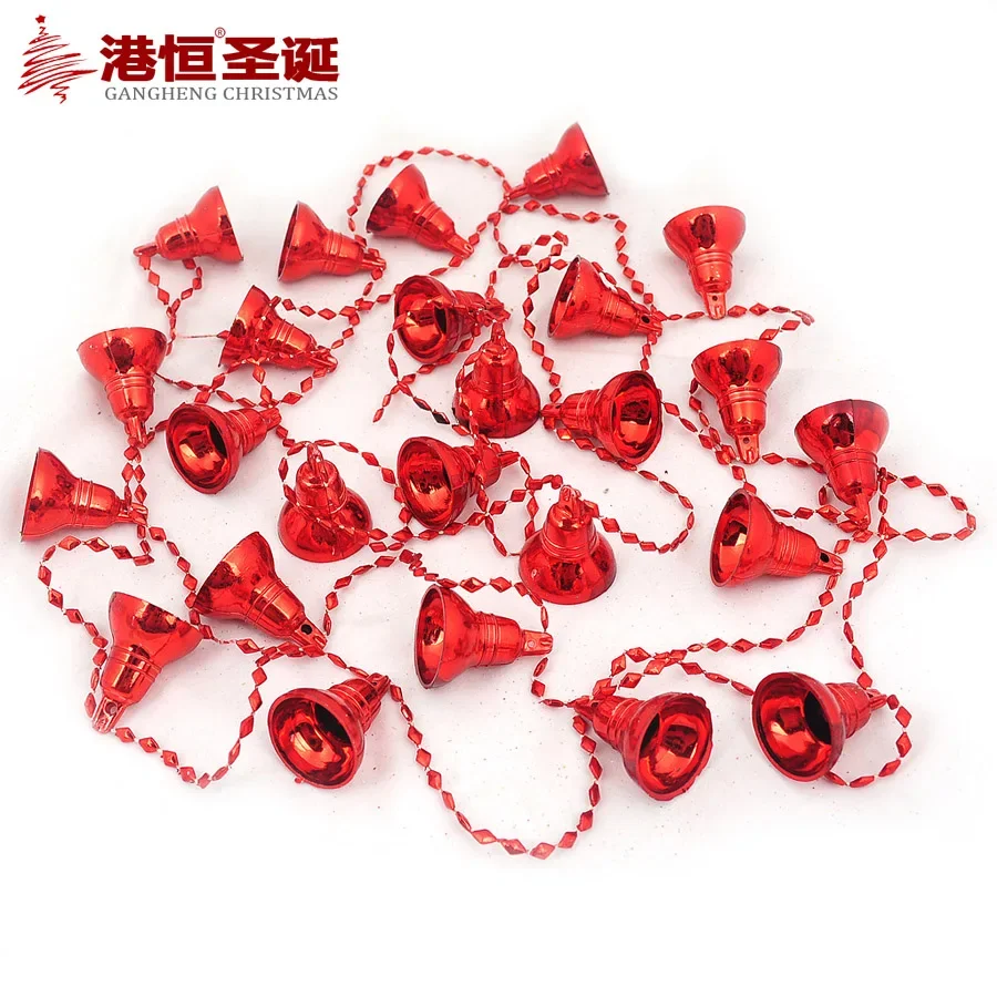 

Christmas tree decorations 290 * 3cm golden red bright Christmas bell string 70g