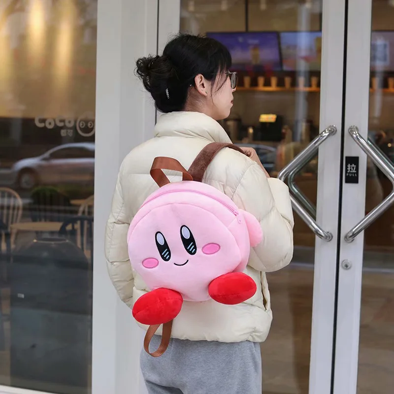 Kirby Kawaii Japanese Cartoon Stereo Plush Handbag Lunch Bag Cute Pink  Shopping Bag Messenger Bag Large Capacity Storage Bag