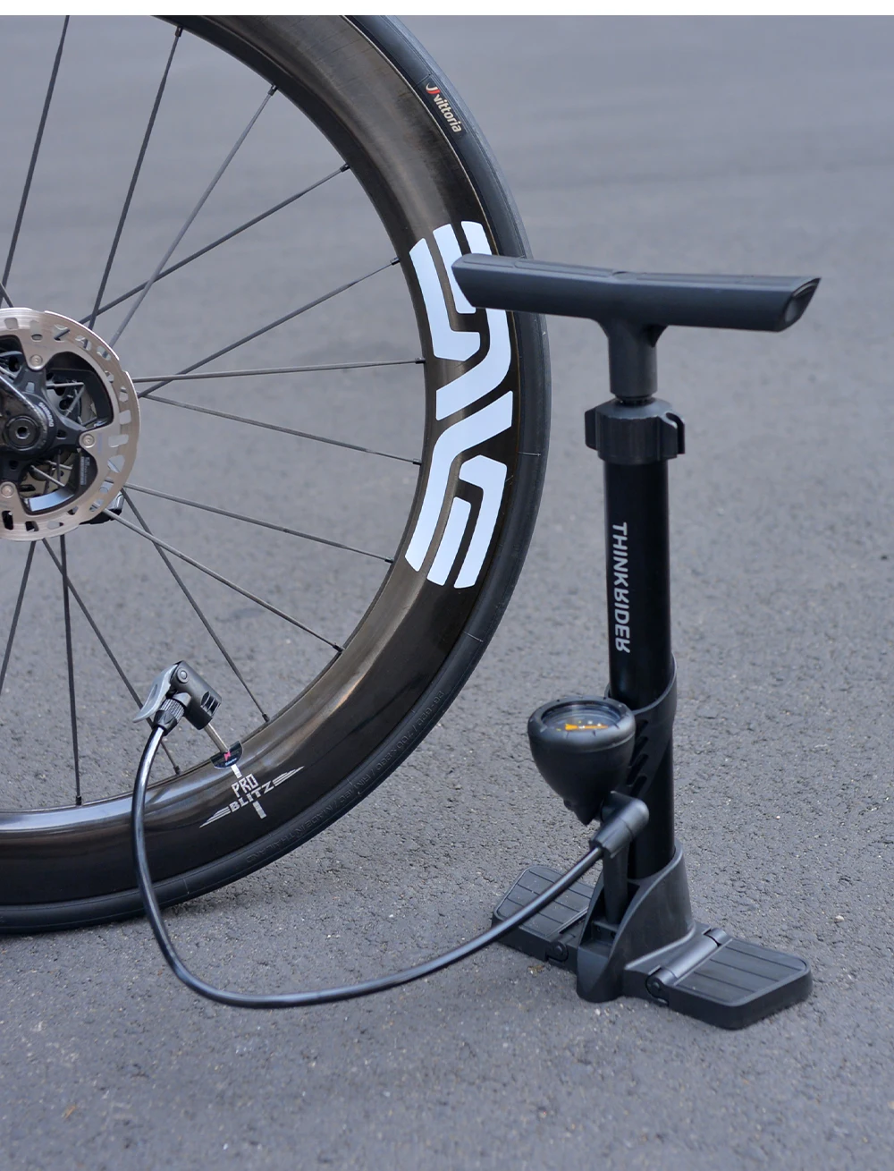 Think rider Fahrrad pumpe 160psi tragbare Edelstahl Fahrrad pumpe Schrader Presta Ventil Inflator Mountainbike Zubehör – Detail 14