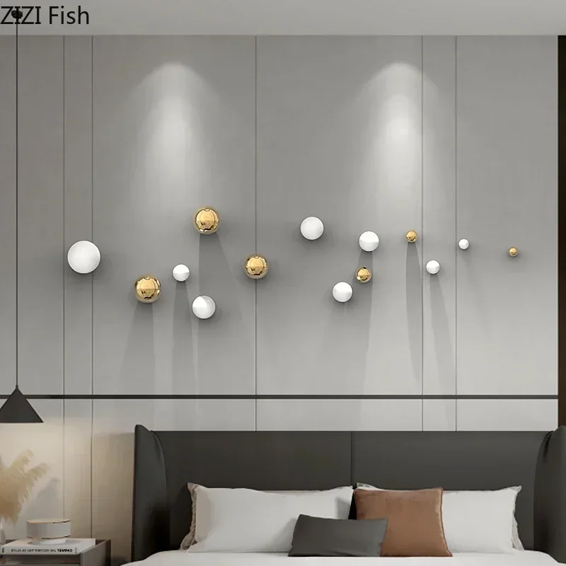Simplicity Metal Ball Wall Hanging Ornaments Stainless Steel Spherical Crafts Aesthetic Room Decor Backdrop Display Pendants 3