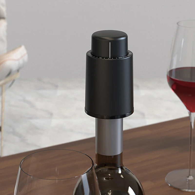 AUROAY 4Pcs Tappo Vino Sottovuoto con Indicatore di Data,Tappi Sottovuoti per Vino Rosso,Stoper Vacuum Riutilizzabileper Bottiglie Vino,Consevazione di Vino,Regalo per Amanti del Vino,Accessori Vino