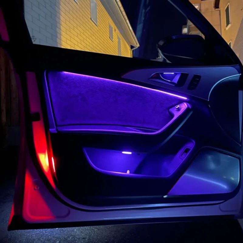 Luz Ambiental Led para coche, lámpara ambiental automática para Audi A6, c7, A7, A8, 2012 2018